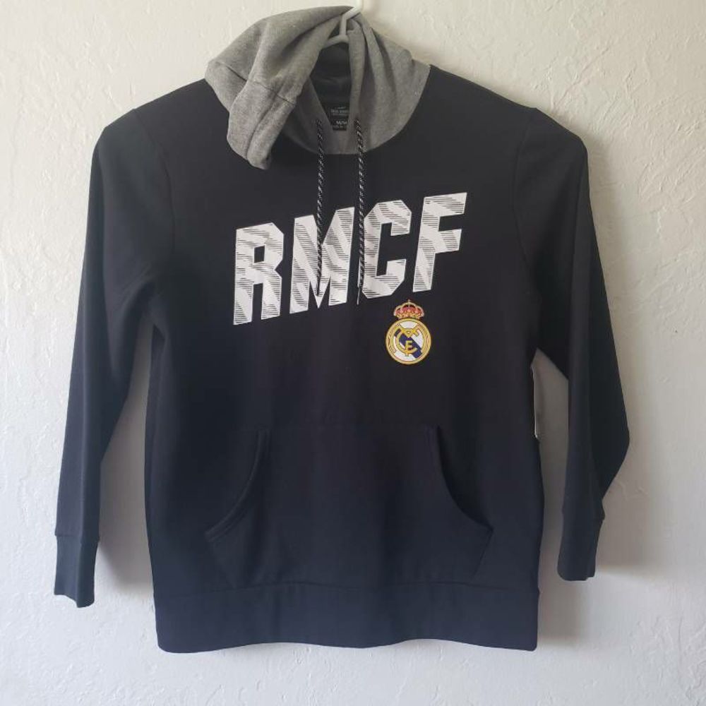 Real Madrid RMCF Hoodie Mens M Sweatshirt Black Soccer International Clubs New